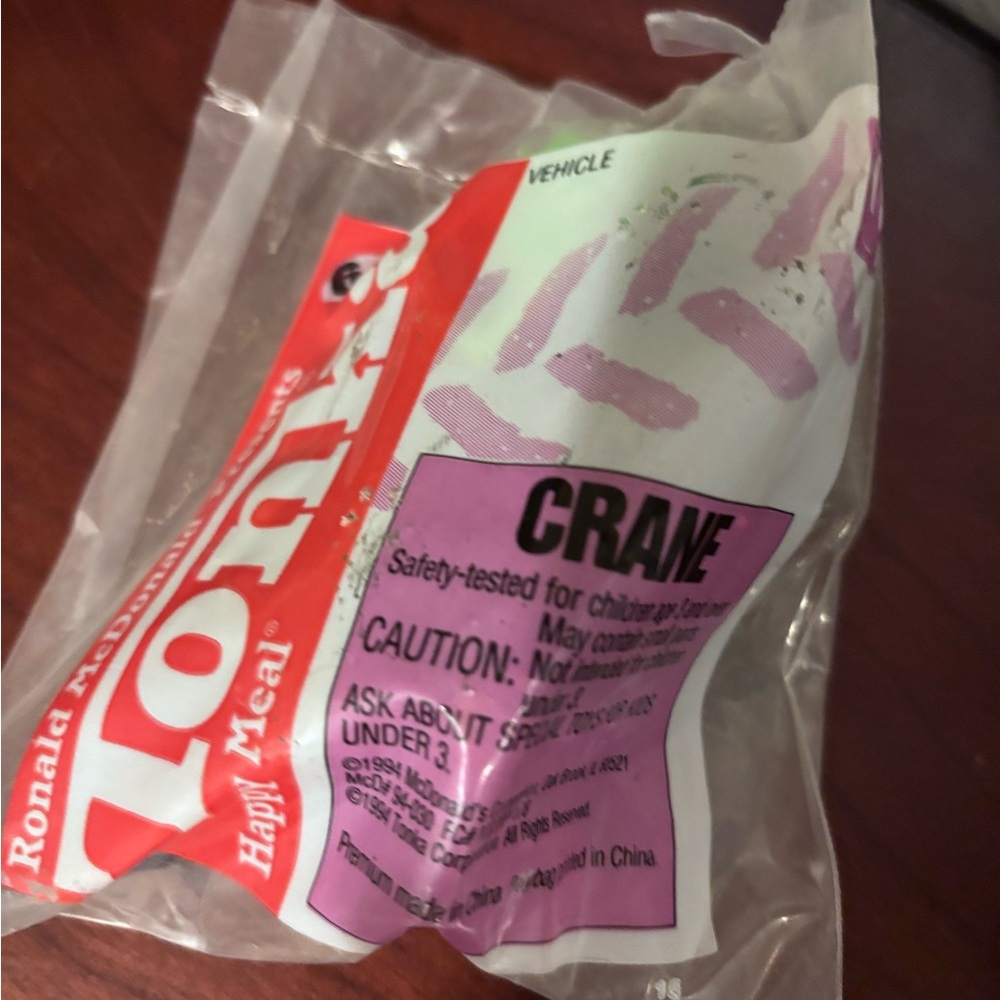 1994 Tonka McDonald's  Happy Meal Crane Toy